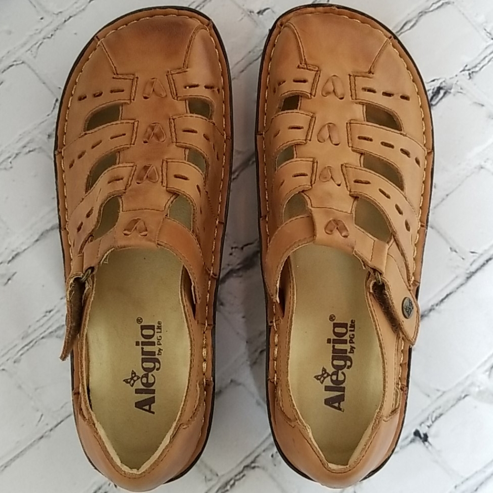 Alegria Brown Leather Women's Sandals